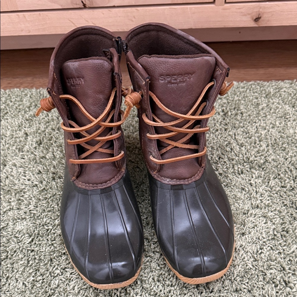 Sperry Dark Brown and Black Duck Boots